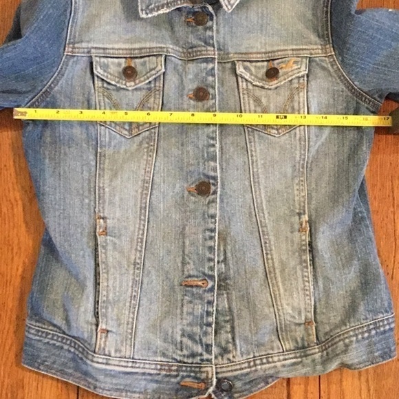 Hollister Surf 1972 Blue Long Sleeve Collared Denim Jacket Size Medium - Picture 12 of 16